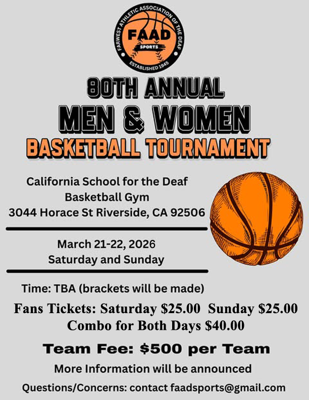 2026 FAAD Basketball Toururament Flyer, March 21st and 22nd